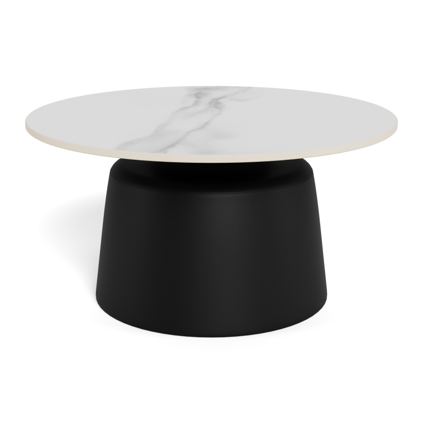 Sofabord SANTORINI Ø 70 cm hvid/sort/keramik