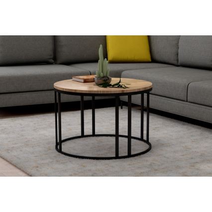 Sofabord SELIN 42x50 cm fyrretræ atlantic/sort