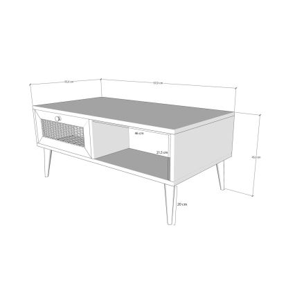 Sofabord SIDYMA 45x97 cm brun