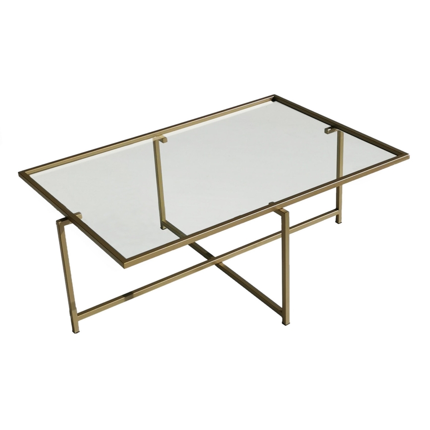 Sofabord SOL 35x94 cm guldfarvet/transparent