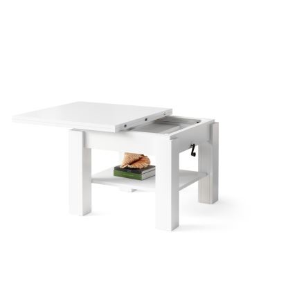 Sofabord/Spisebord foldbart med løftetop CALEB hvid