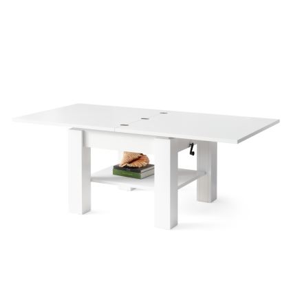 Sofabord/Spisebord foldbart med løftetop CALEB hvid