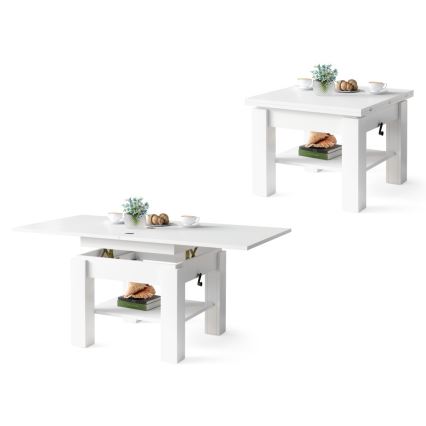 Sofabord/Spisebord foldbart med løftetop CALEB hvid