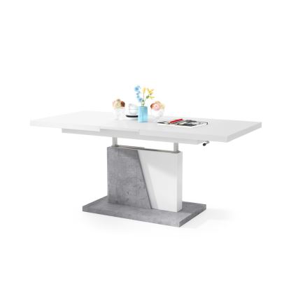 Sofabord/Spisebord foldbart med løftetop NINO hvid/grå beton