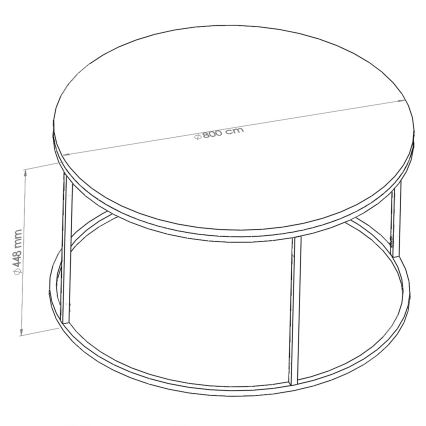 Sofabord STARTIS 80x45 cm sort