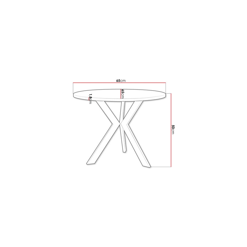 Sofabord STK 50x65 cm sort/gylden eg