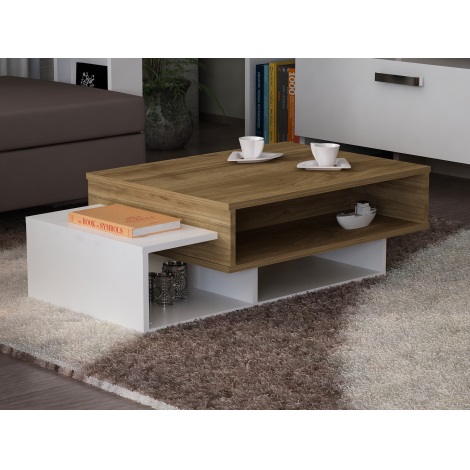 Sofabord TAB 32x105 cm hvid/brun