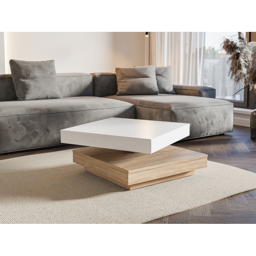 Sofabord TIMO hvid/sonoma-eg