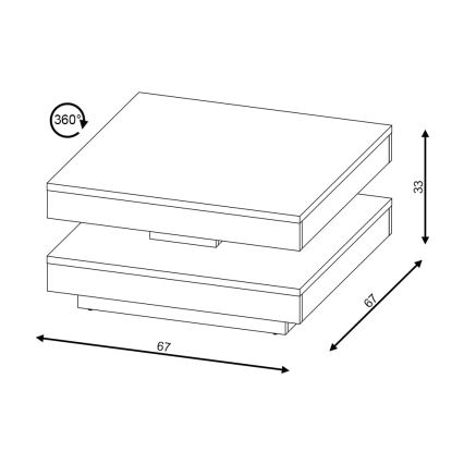 Sofabord TIMO hvid/sonoma-eg