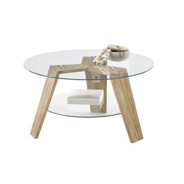 Sofabord TITAN Ø 75 cm klar/eg