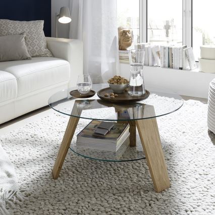 Sofabord TITAN Ø 75 cm klar/eg