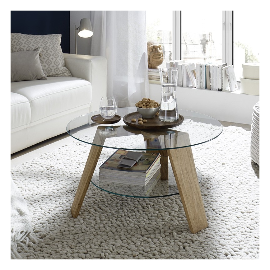 Sofabord TITAN Ø 75 cm klar/eg
