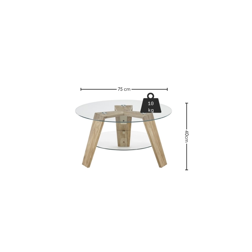 Sofabord TITAN Ø 75 cm klar/eg