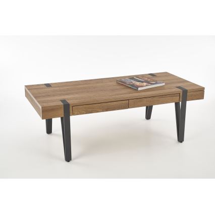 Sofabord TULUZA 41x120 cm gylden valnød/sort