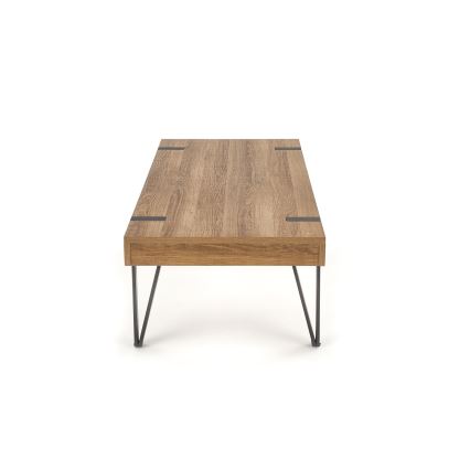 Sofabord TULUZA 41x120 cm gylden valnød/sort