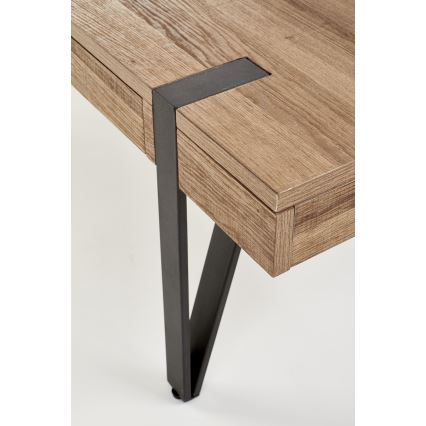Sofabord TULUZA 41x120 cm gylden valnød/sort