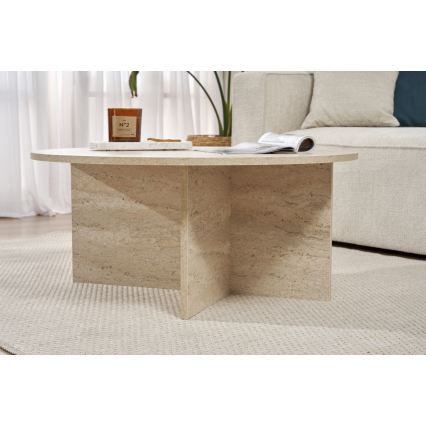 Sofabord VERUM Ø 90 cm beige