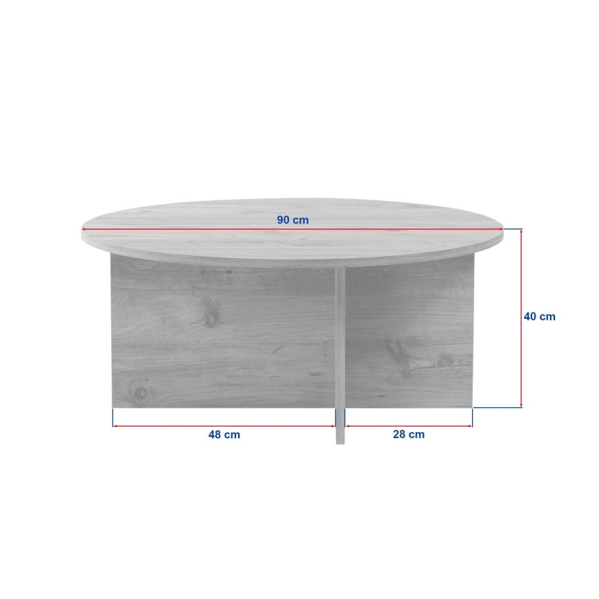Sofabord VERUM Ø 90 cm travertin