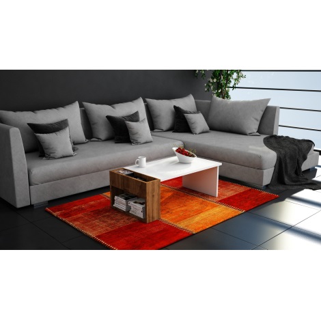Sofabord VIEW 34x95 cm hvid/brun