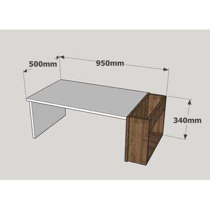 Sofabord VIEW 34x95 cm hvid