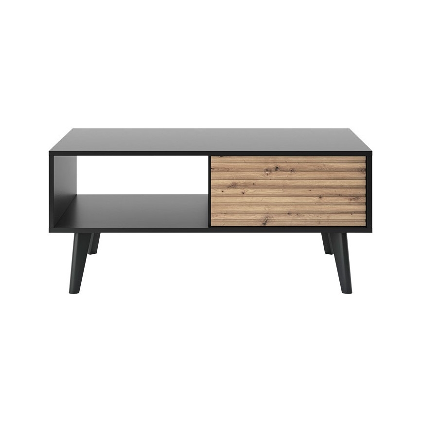 Sofabord WILLOW 46x104 cm sort/brun