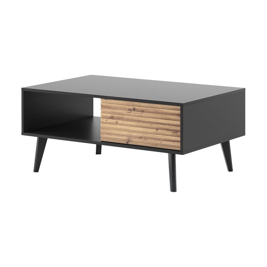 Sofabord WILLOW 46x104 cm sort/brun