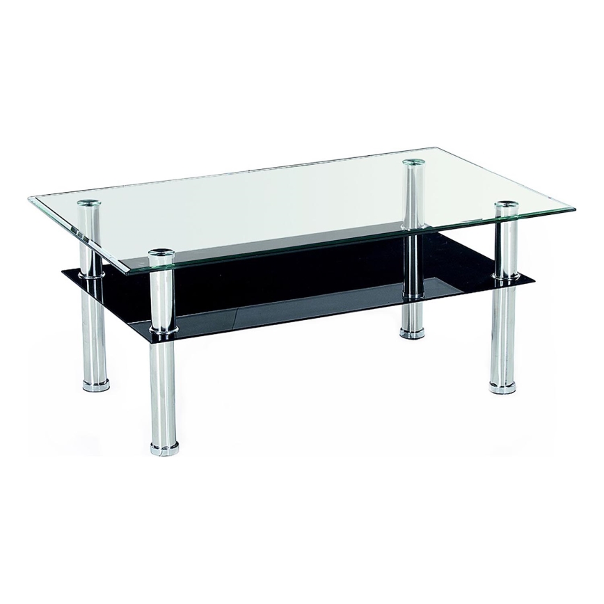 Sofabord YOLANDA 50x103 cm transparent/skinnende krom