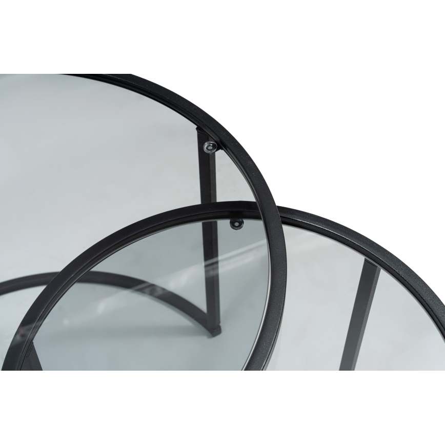 Sofaborde 2 dele TOKYO diameter 42/60 cm sort