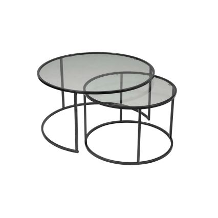 Sofaborde 2 stk. TOKYO diameter 60/80 cm sort