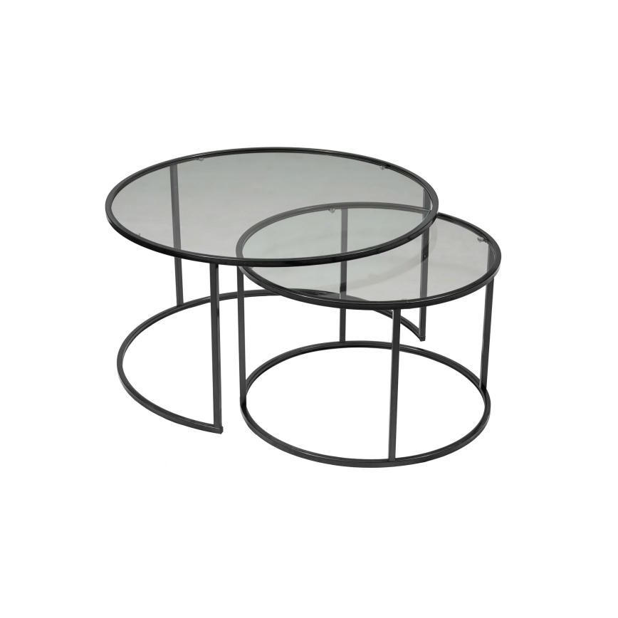 Sofaborde 2 stk. TOKYO diameter 60/80 cm sort