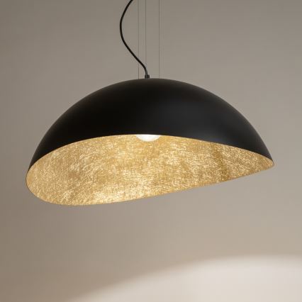 Loftlampe på kabel SOLARIS 1xE27/60W/230V Ø 48 cm sort/guld