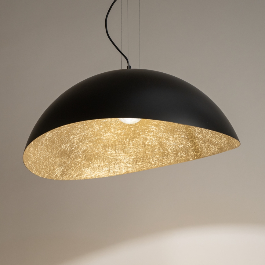 Loftlampe på kabel SOLARIS 1xE27/60W/230V Ø 89 cm sort/guld
