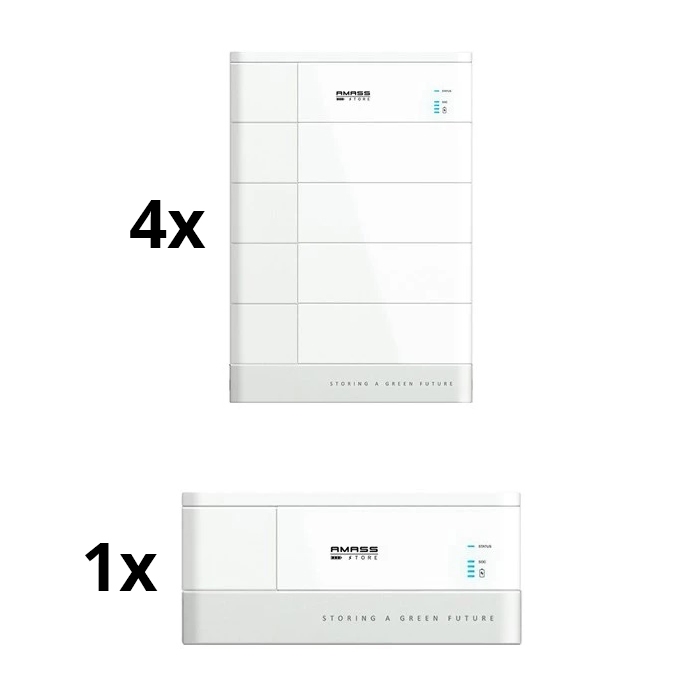 Solarsystem: batterimodul AMASSTORE 10,24 kWh + base med batteristyringsenhed