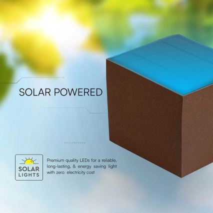 LED solcelledrevet væglampe med sensor LED/9W/3,7V 3000/4000/5000K IP65 2600 mAh brun