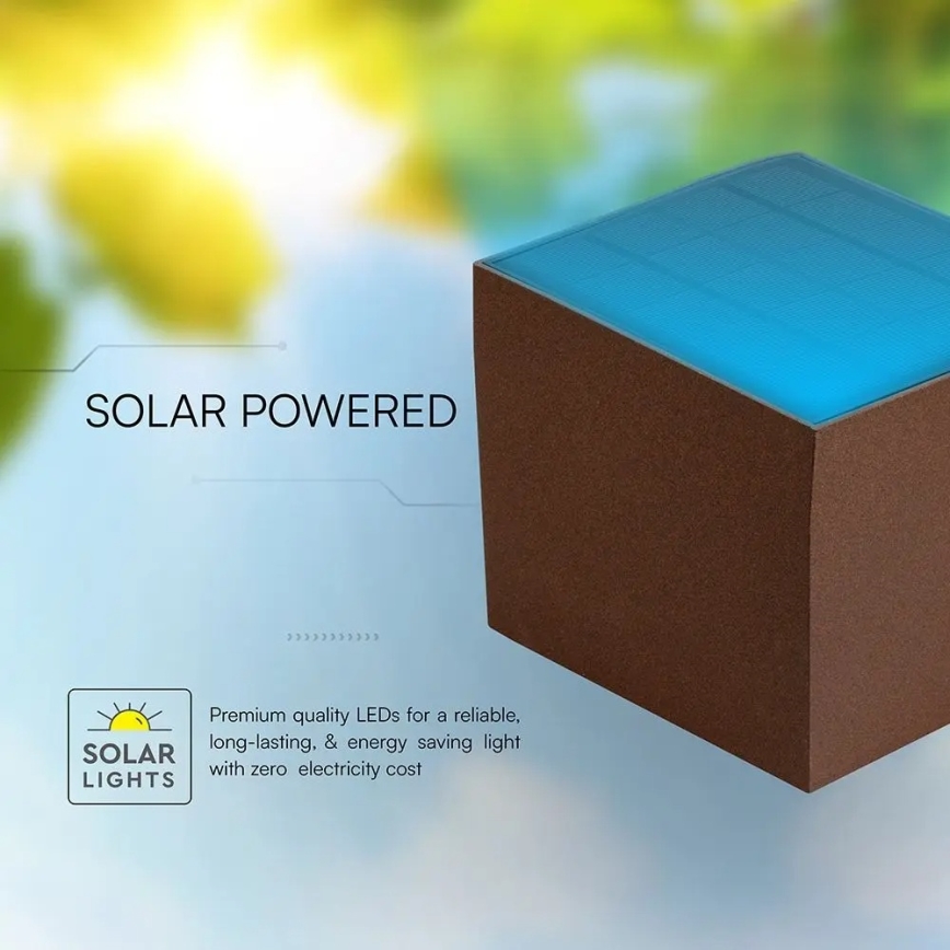 LED solcelledrevet væglampe med sensor LED/9W/3,7V 3000/4000/5000K IP65 2600 mAh brun