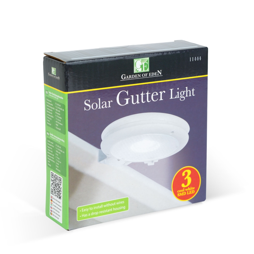 Solcelledrevet LED-væglampe LED/1,2V 1000 mAh IP44 hvid