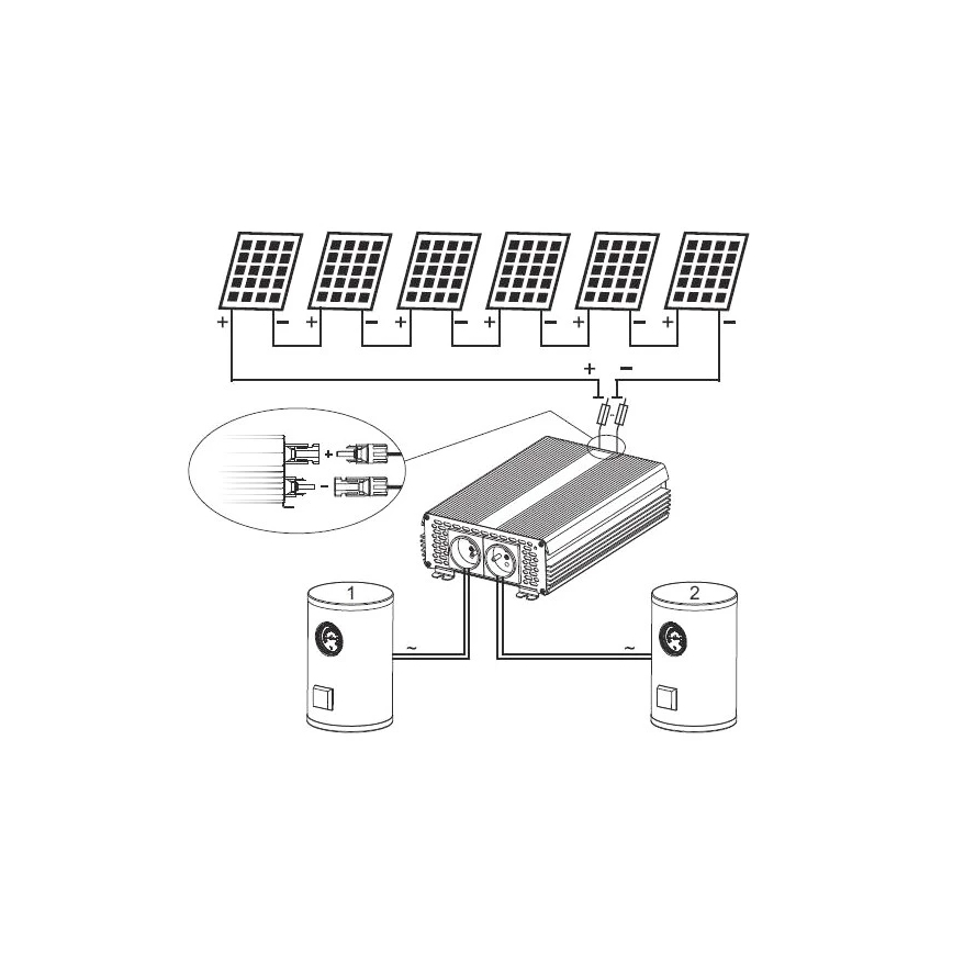 Solcelleinverter til opvarmning af vand ECO Solar Boost MPPT-3000 3kW