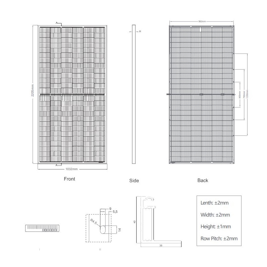 Solcellepanel JINKO 460Wp IP67 Half Cut bifacial - palle 27 stk.
