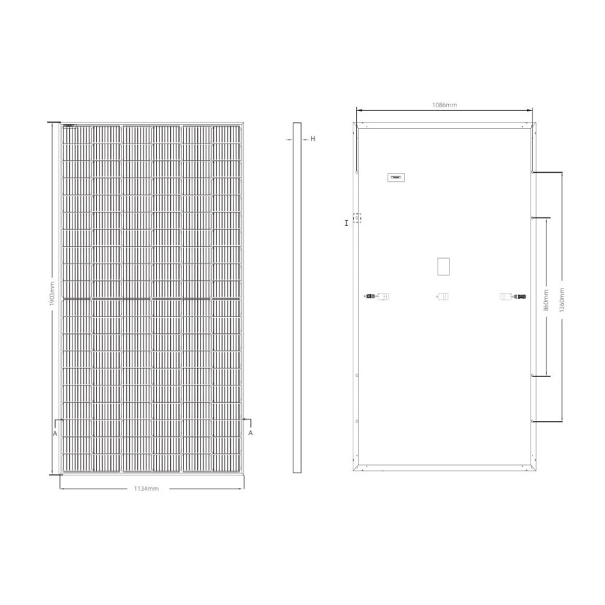 Solcellepanel JINKO 460Wp sort ramme IP68 Half-Cut