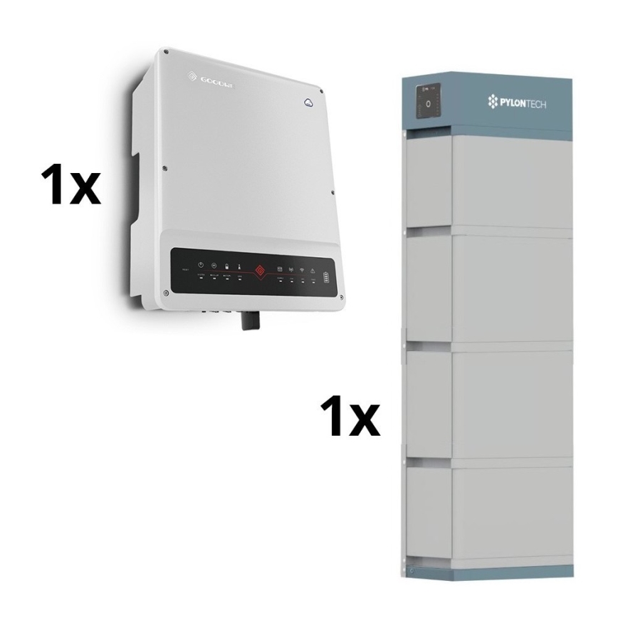 Solcellesæt GOODWE - 10kW GOODWE hybridinverter 3p+ 14,2 kWh batteri PYLONTECH H2