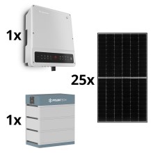 Solcellesæt GOODWE - 10kWp JINKO + 10kW GOODWE hybridinverter 3f +10,65kWh batteri PYLONTECH