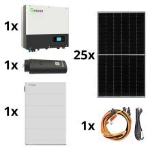Solcellesæt GROWATT: 10kWp JINKO + hybridinverter 3p + 10,24 kWh batteri