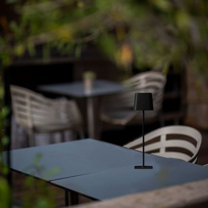 Soldrevet LED bordlampe m. touch-funktion dæmpbar og genopladelig LED/5W/5V 3000-6000K 3600 mAh IP65 sort