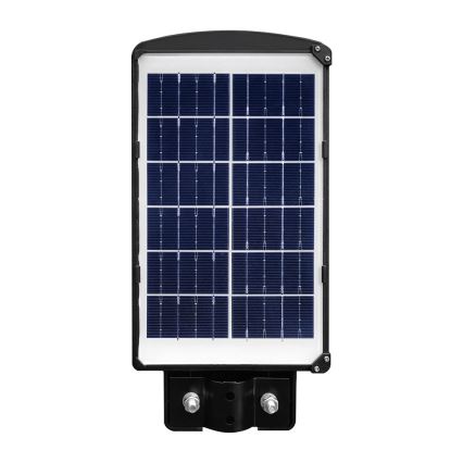 Soldrevet LED gadelampe m. bevægelses- og skumringssensor dæmpbar LED/6W/3,2V 6000K IP65 5000 mAh sort + fjernbetjening