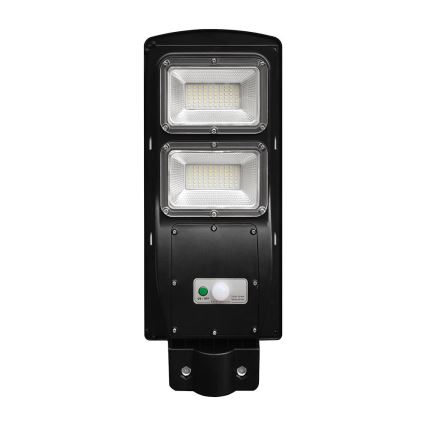 Soldrevet LED gadelampe m. bevægelses- og skumringssensor dæmpbar LED/8W/3,2V 6000K IP65 9000 mAh sort + fjernbetjening