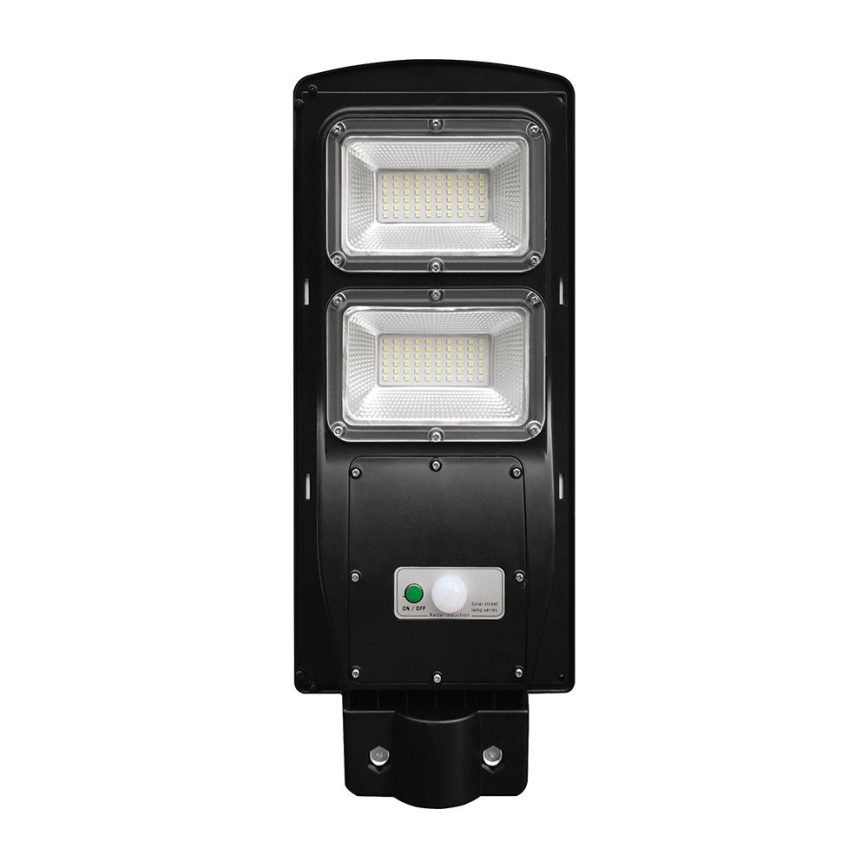 Soldrevet LED gadelampe m. bevægelses- og skumringssensor dæmpbar LED/8W/3,2V 6000K IP65 9000 mAh sort + fjernbetjening