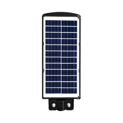 Soldrevet LED gadelampe m. bevægelses- og skumringssensor dæmpbar LED/8W/3,2V 6000K IP65 9000 mAh sort + fjernbetjening