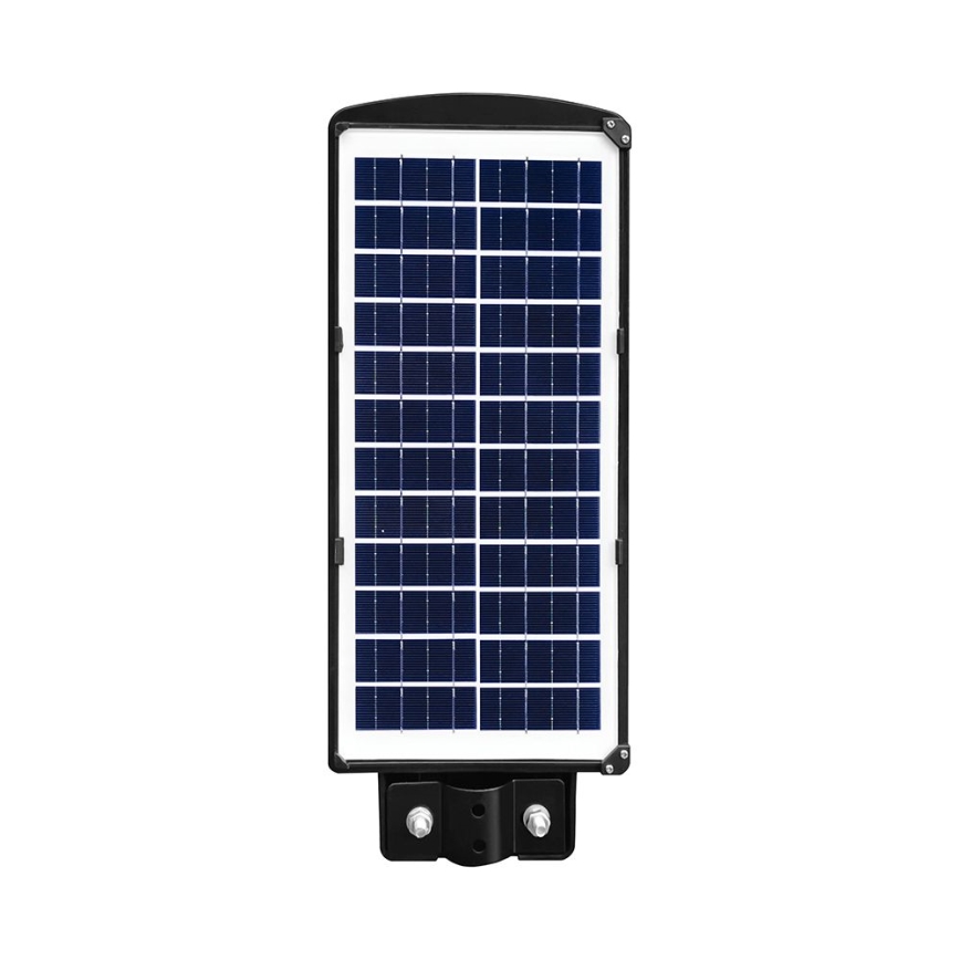 Soldrevet LED gadelampe m. bevægelses- og skumringssensor dæmpbar LED/8W/3,2V 6000K IP65 9000 mAh sort + fjernbetjening