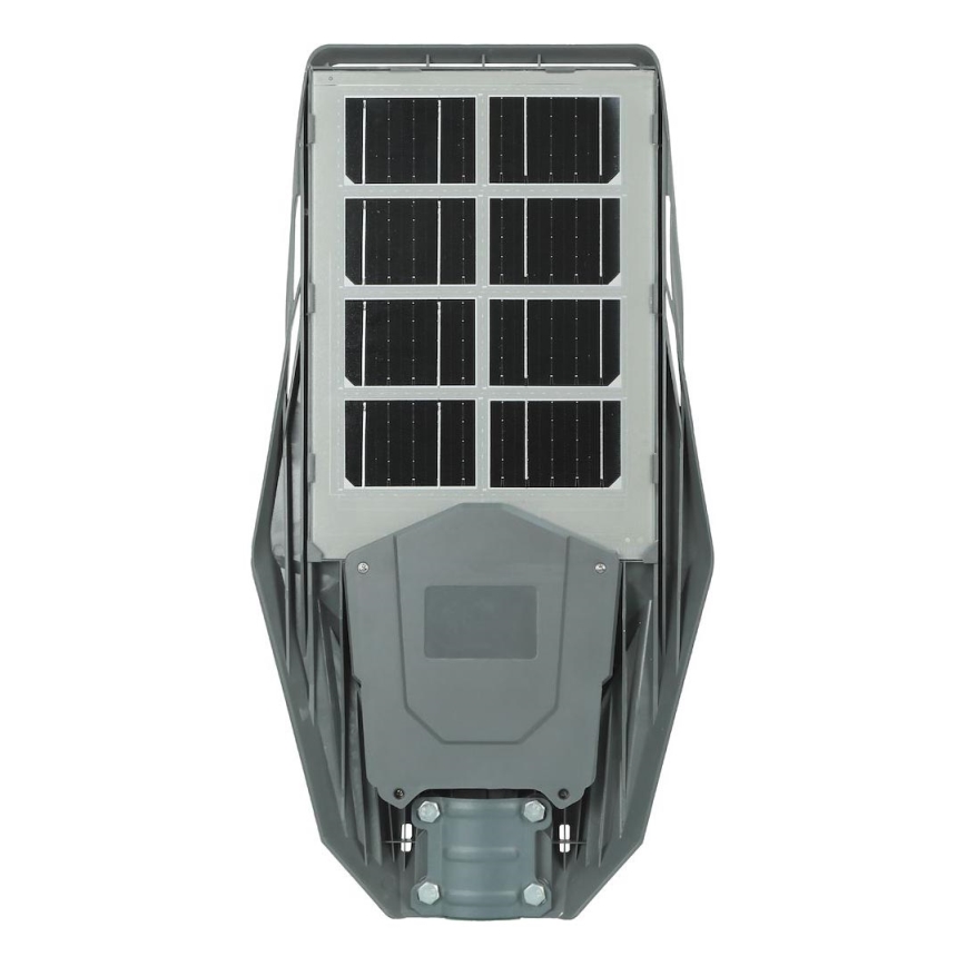 Soldrevet LED gadelampe m. bevægelses- og skumringssensor dæmpbar KERS LED/300W/3,2V 6500K 8000 mAh IP65 grå + fjernbetjening