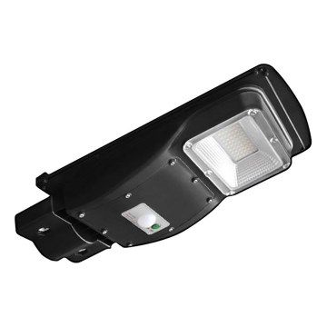 Soldrevet LED gadelampe m. bevægelses- og skumringssensor dæmpbar LED/6W/3,2V 6000K IP65 5000 mAh sort + fjernbetjening